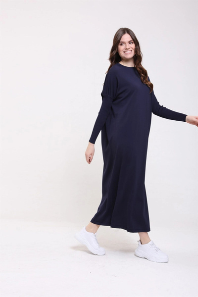 Invee 5747 Navy Blue Knitwear Dress