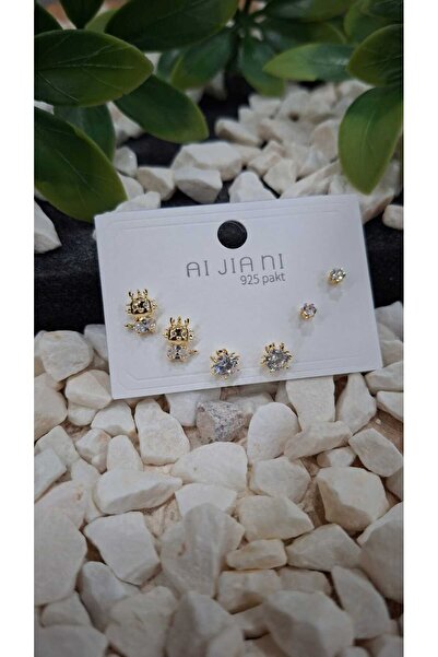 LAVİNİA BUTİK&AKSESUAR KADIN TAÇ 3 LÜ KÜPE SET