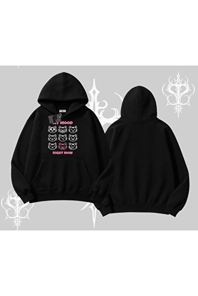 Tarzsokak Kitti Sweet Mini Logo Štampano Hoodie Skraćeni kroj Dukserica