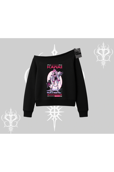 Tarzsokak Dukserica sa lađastim izrezom Kawaii Cyberpunk devojka Japanski sti...