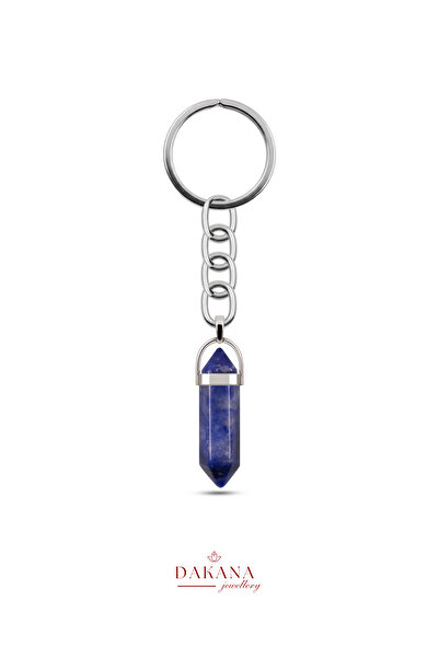 DAKANA JEWELLERY سلسلة مفاتيح من حجر الصوداليت الطبيعي المعتمد