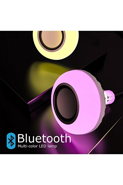 Rabelix Online Marketing Bluetooth Hoparlörlü Kumandalı Rgb Akıllı Led Ampul 16 Renk Ampule Takılan Ses Bombası