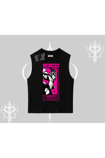 Tarzsokak تي شيرت بدون أكمام برسومات أنمي هيروية على الطراز الياباني مطبوع