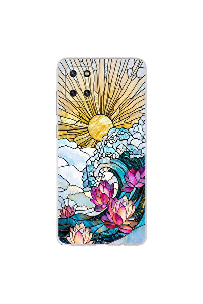 PrintiFy Samsung Galaxy Note 10 Lite ile Uyumlu Vitray Okyanus Sabahı Tasarım...