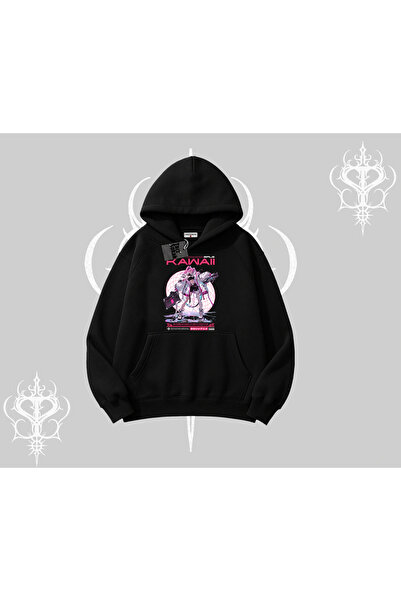 Tarzsokak Dukserica sa kapuljačom Kawaii Cyberpunk devojka Japanski stil printa