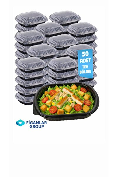 figanlar ambalaj (50) Adet sızdırmaz Tek bölmeli Paket Servis Yemek Kabı Mikr...