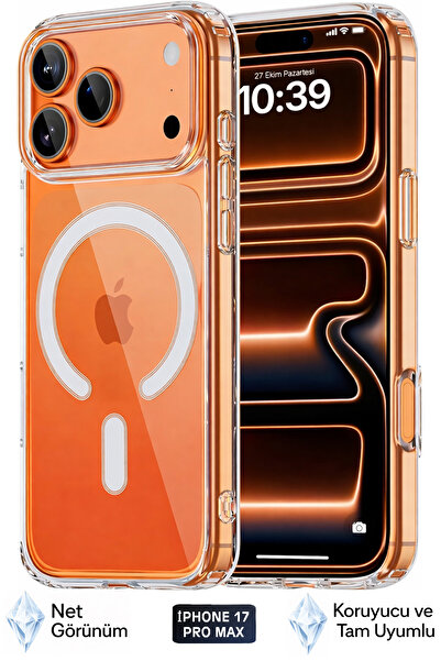 Tech&bello accessories غطاء شفاف متوافق مع هاتف آيفون 17 برو ماكس، غطاء سيليك...