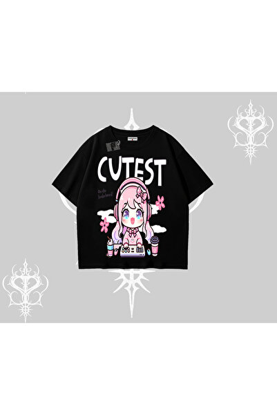 Tarzsokak Tricou supradimensionat cu imprimeu Fată Gamer Anime Drăguță