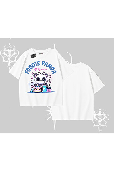 Tarzsokak Oversize kroj Majica Foodie Panda Slatka i slatka Panda Štampano