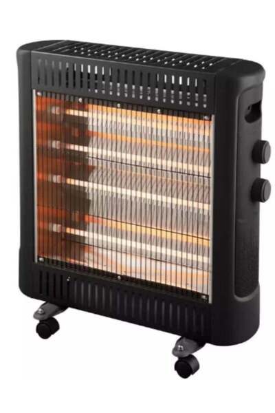 PALSON سخان كوارتز بأربعة عناصر تسخين، 2000 واط، أسود