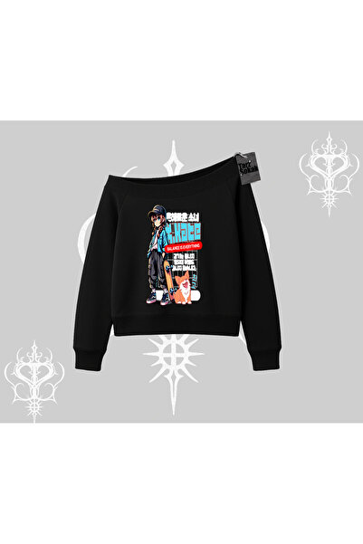 Tarzsokak سويت شيرت برقبة على شكل قارب أنيمي هايكر جيرل باليانس إيز إيفريثينغ...