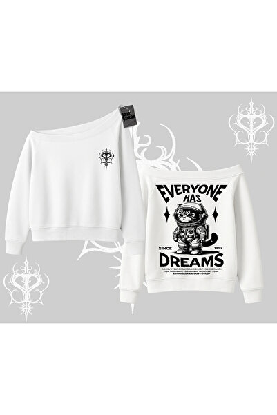 Tarzsokak Toată lumea are vise Hanorac cu guler bărcuță, cu pisică astronaută...