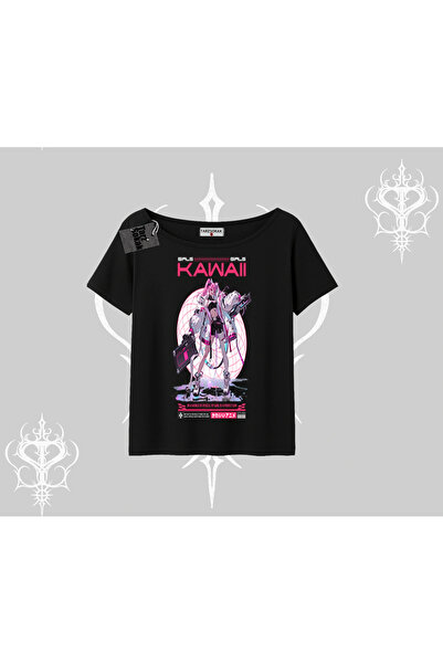 Tarzsokak Majica sa lađastim izrezom Kawaii Cyberpunk devojka sa japanskim pr...