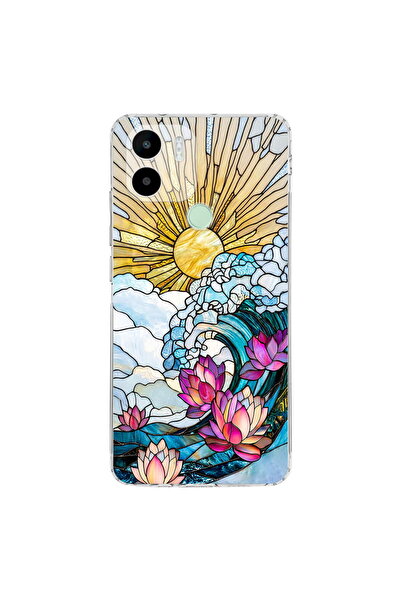PrintiFy Redmi A1 Plus ile Uyumlu Vitray Okyanus Sabahı Tasarımlı Şeffaf Sili...