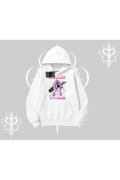Tarzsokak Dukserica sa kapuljačom Kawaii Cyberpunk devojka Japanski stil printa