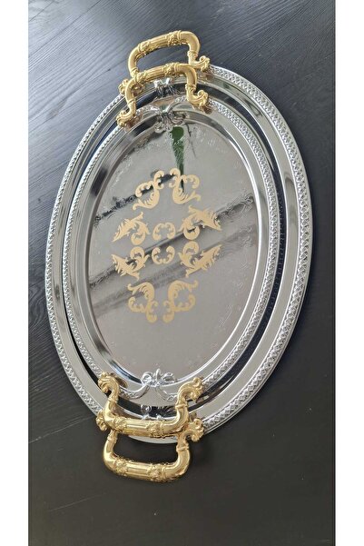 EVKURAN 2 Lİ LÜX TEPSİ SETİ OVAL [24*33 VE 31*42]