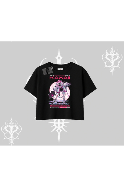 Tarzsokak Oversize kroj Skraćeni kroj Majica Kawaii Cyberpunk Devojka Japansk...