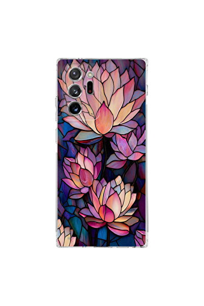 PrintiFy Samsung Galaxy Note 20 Ultra ile Uyumlu Vitray Sessiz Lotus Tasarıml...