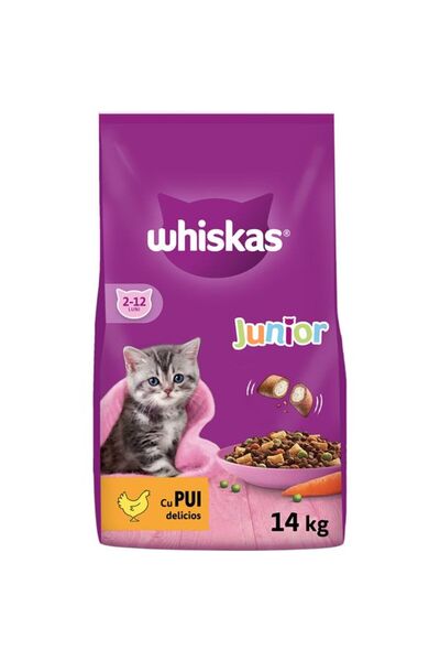 Whiskas Ξηρά τροφή για γάτες, Junior, Κοτόπουλο, 14 kg