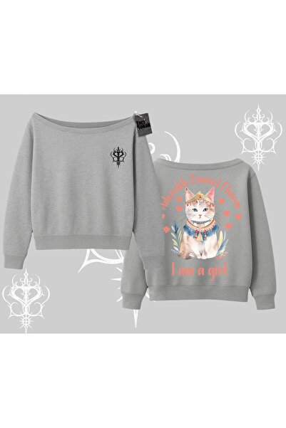 Tarzsokak Hanorac cu gâtul tip barcă, cu imprimeu pe spate, cu design drăguț ...