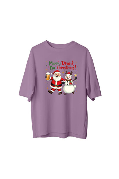 CANDLEMASTORE Merry Drunk I'M Christmas - Oversized T-Shirt