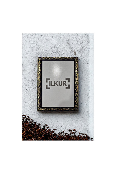 ilkur A5 Size (15X21Cm) Flat Glass Frame with Gold Pattern