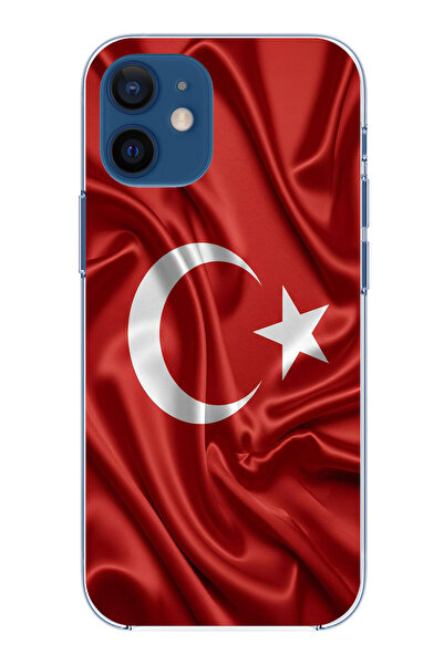 TechTree حافظة سيليكون متوافقة مع هاتف iPhone 12 Mini بعلم تركيا مطبوع