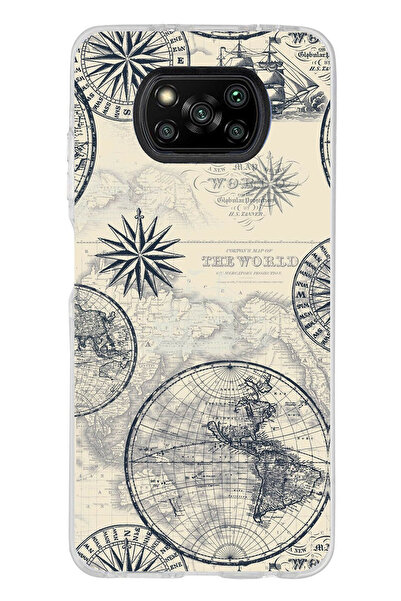 TechTree حافظة سيليكون متوافقة مع Poco X3-X3 PRO-NFC ومتوافقة مع خريطة العالم...