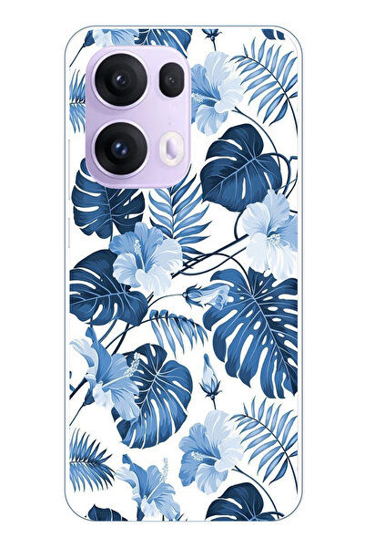 TechTree حافظة سيليكون مطبوع متوافقة مع هاتف OPPO Reno 13 PRO بنمط أوراق الشج...