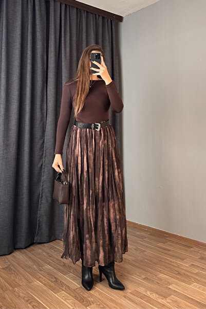 Sorridi Desenli Uzun Şifon Etek