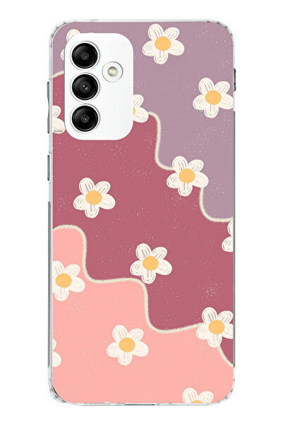 TechTree حافظة سيليكون متوافقة مع هاتف سامسونج جالاكسي A05s بلون الورد المجفف والأرجواني المموج مطبوع