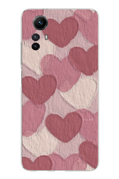 TechTree حافظة سيليكون مطبوع متوافقة مع هاتف Redmi Note 12S بلون وردي باستيل ...