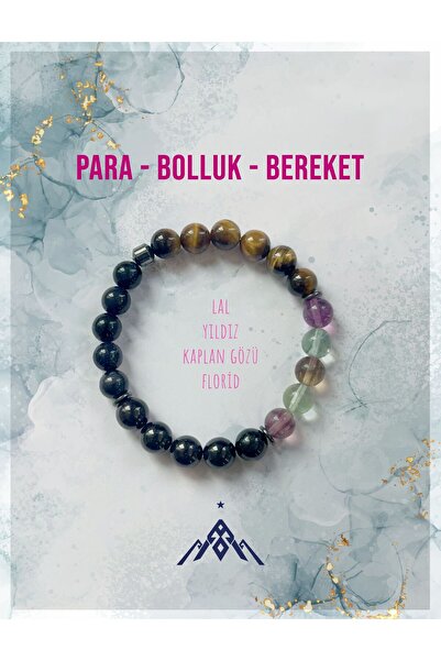 PARA BOLLUK BEREKET VE ŞANS TEMALI DOĞAL TAŞ BİLEKLİK