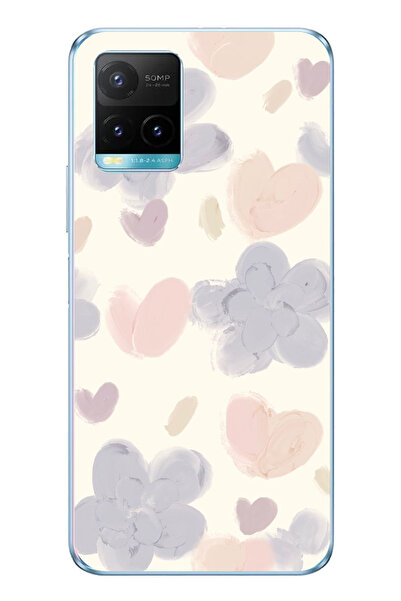 TechTree Vivo Y21S Compatible Pastel Paint Garden Flower and Heart Printed Si...