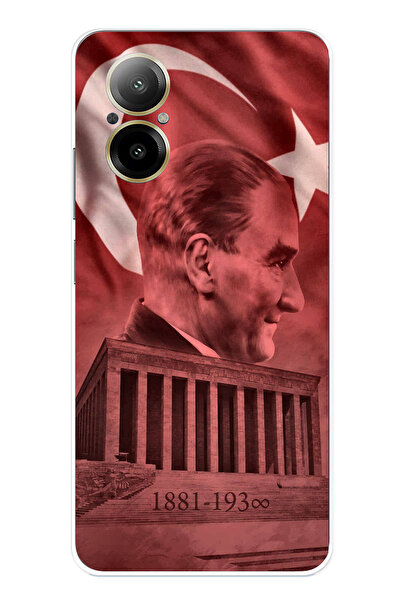 TechTree جراب سيليكون متوافق مع Realme 12 Lite يحمل صورة أتاتورك وانيماتيكابي...