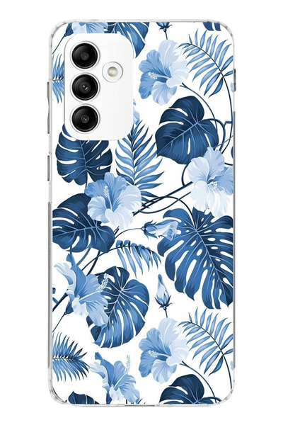 TechTree حافظة سيليكون مطبوع متوافقة مع هاتف سامسونج جالاكسي A05s بنمط أوراق ...