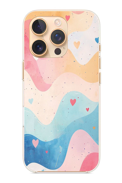 TechTree حافظة سيليكون متوافقة مع هاتف iPhone 16 PRO بألوان باستيل ومموجة وقل...