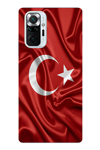 TechTree حافظة سيليكون متوافقة مع هاتف Redmi Note 10 PRO بعلم تركيا مطبوع