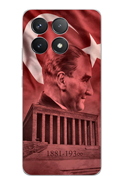 TechTree حافظة سيليكون متوافقة مع POCO F6 PRO تصور صورة أتاتورك وانيماتيكابير...