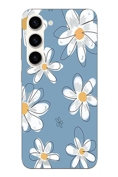 TechTree حافظة سيليكون متوافقة مع هاتف سامسونج جالاكسي S23 باللون الأزرق ديزي...