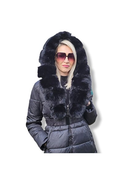 OEM Geaca de dama matlasata cu blana ecologica la guler