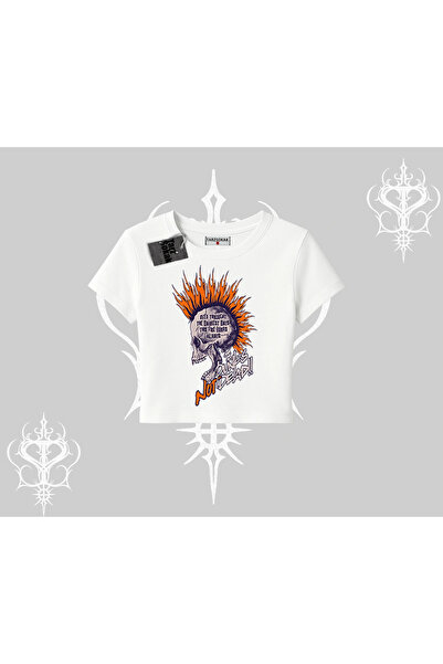 Tarzsokak Tricou Babby Tee Craniu în flăcări Rebel Cântec de stradă