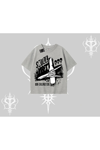 Tarzsokak Tricou supradimensionat Craniu Impact Os Osceamnă de frig Icoană st...