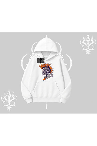 Tarzsokak Φούτερ με κουκούλα Burning Skull Rebel Street Anthem