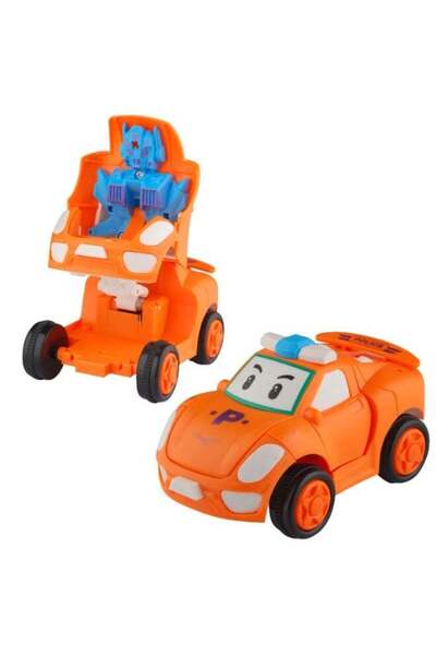 URBAN TOTS سيارة روبوت سباق صغيرة متحولة - لعبة ادفع وانطلق للأطفال - متعددة الألوان