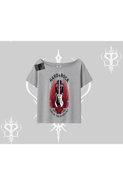 Tarzsokak Tricou cu decolteu barcă Hard Rock Winged Guitar Rebellion
