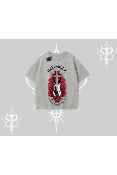 Tarzsokak قصة فضفاضة تي شيرت هارد روك وينجد جيتار ريبيلون