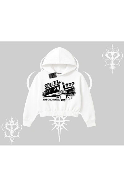 Tarzsokak Φούτερ με κουκούλα, κοντό, με σχέδιο κρανίου που αποτυπώνει τον αίσ...