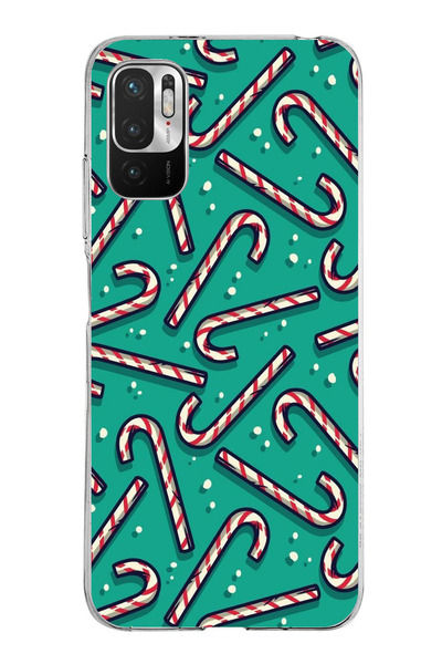 TechTree حافظة سيليكون مطبوع متوافقة مع هاتف Redmi Note 10 5G مزودة بعصا حلوى...