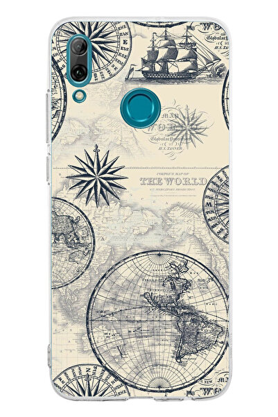 TechTree حافظة سيليكون متوافقة مع هاتف هواوي بي سمارت 2019 مع خريطة العالم ال...